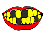 Desenho Boca e dentes pintado por rita faial