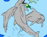 Desenho Golfinhos a brincar pintado por julio