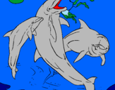 Desenho Golfinhos a brincar pintado por Gabriele