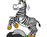 Desenho Zebra a saltar pedras pintado por lilas