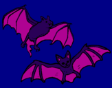 Desenho Um par de morcegos pintado por juan