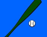 Desenho Bastão de basebol e bola pintado por bruno
