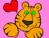 Desenho Tigre louco de amor pintado por joana