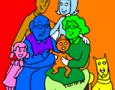 Desenho Família pintado por laia machado laurentini