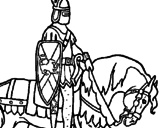 Desenho Cavaleiro a cavalo pintado por borralheira