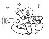 Desenho Marciano numa moto espacial pintado por ba