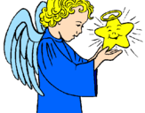 Desenho Anjo e estrela pintado por leonardo lellis favoreti
