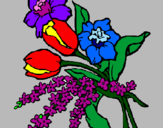 Desenho Ramo de flores pintado por iza