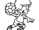 Desenho Guarda redes pintado por menino futebol