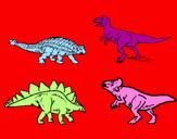 Desenho Dinossauros de terra pintado por yasmin venancio