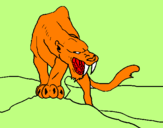 Desenho Tigre com dentes afiados pintado por danilo