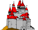 Desenho Castelo medieval pintado por silvia