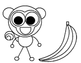 Desenho Macaco 2 pintado por vitoria   carolina   