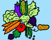 Desenho verduras pintado por INACIO