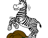 Desenho Zebra a saltar pedras pintado por Josi