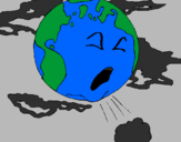 Desenho Terra doente pintado por beatriz