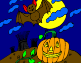 Desenho Paisagem Halloween pintado por Mayara Ap.zanin