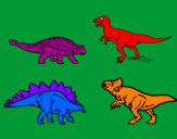 Desenho Dinossauros de terra pintado por raphael