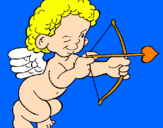 Desenho Cupido a apontar com a seta pintado por jennyhh
