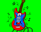 Desenho Guitarra pintado por guitarra vermelha