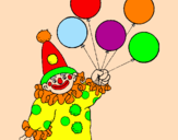 Desenho Palhaço com balões pintado por Bruno