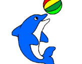 Desenho Golfinho a jogar com uma bola pintado por alex