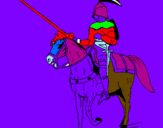 Desenho Jóquei a cavalo pintado por raul