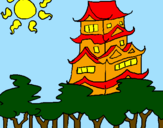 Desenho Casa japonesa pintado por betania