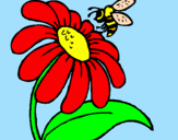 Desenho Margarida com abelha pintado por susu