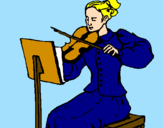 Desenho Dama violinista pintado por catia filipa