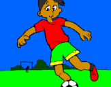 Desenho Jogar futebol pintado por Miguel