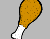 Desenho Coxas de frango pintado por isabela