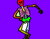 Desenho Esqueleto contente pintado por matheus Vargas