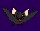 Desenho Morcego com a língua de fora pintado por karen