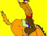 Desenho Vaqueiro a cavalo pintado por hiago