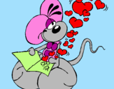 Desenho Rato apaixonado pintado por amor amor de cacharrel
