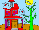 Desenho Casa do terror pintado por natali algusta