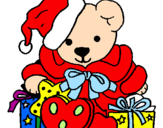 Desenho Ursinho com gorro natalício pintado por GABRIELLA