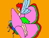 Desenho Duende e borboleta pintado por LAURA