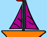 Desenho Barco veleiro pintado por emily