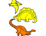 Desenho Três classes de dinossauros pintado por ENRIQUE