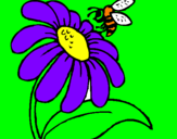 Desenho Margarida com abelha pintado por rayany elias
