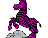 Desenho Zebra a saltar pedras pintado por maxi
