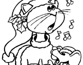 Desenho Gato e rato natalícios pintado por li