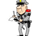 Desenho Polícia a passar multas pintado por marcelo