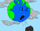 Desenho Terra doente pintado por carol>`:`<