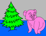 Desenho Urso e abeto pintado por maxi