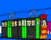 Desenho Eléctrico com passageiros pintado por diogo
