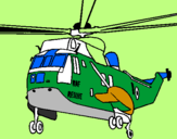 Desenho Helicoptero de resgate pintado por Davi  e vovó;;;;;;;;;;;;;