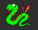 Desenho Serpente com asas pintado por DIGO